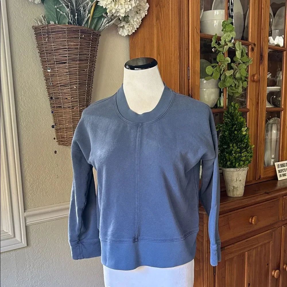 Madewell Slate Blue Crewneck 100% Cotton Sweatshirt Size Small